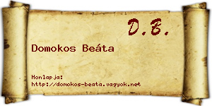 Domokos Beáta névjegykártya