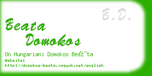 beata domokos business card